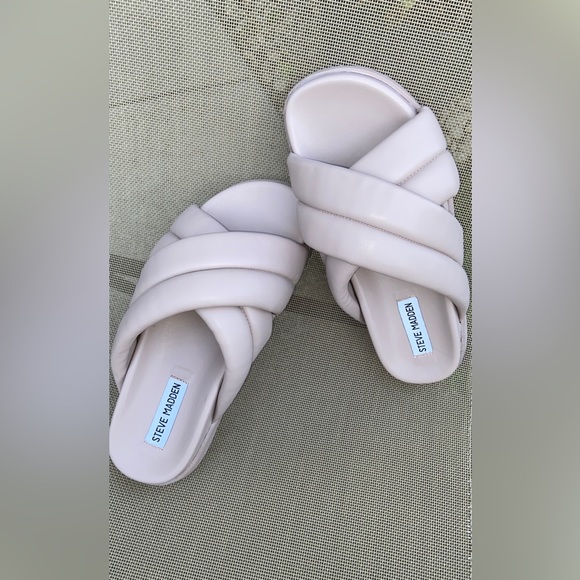 Gently-Worn Sz-8 Steve Madden Beige/Pink Chunky Sandals-No Scuffs/Stains/Flaws🙌 - Picture 8 of 16